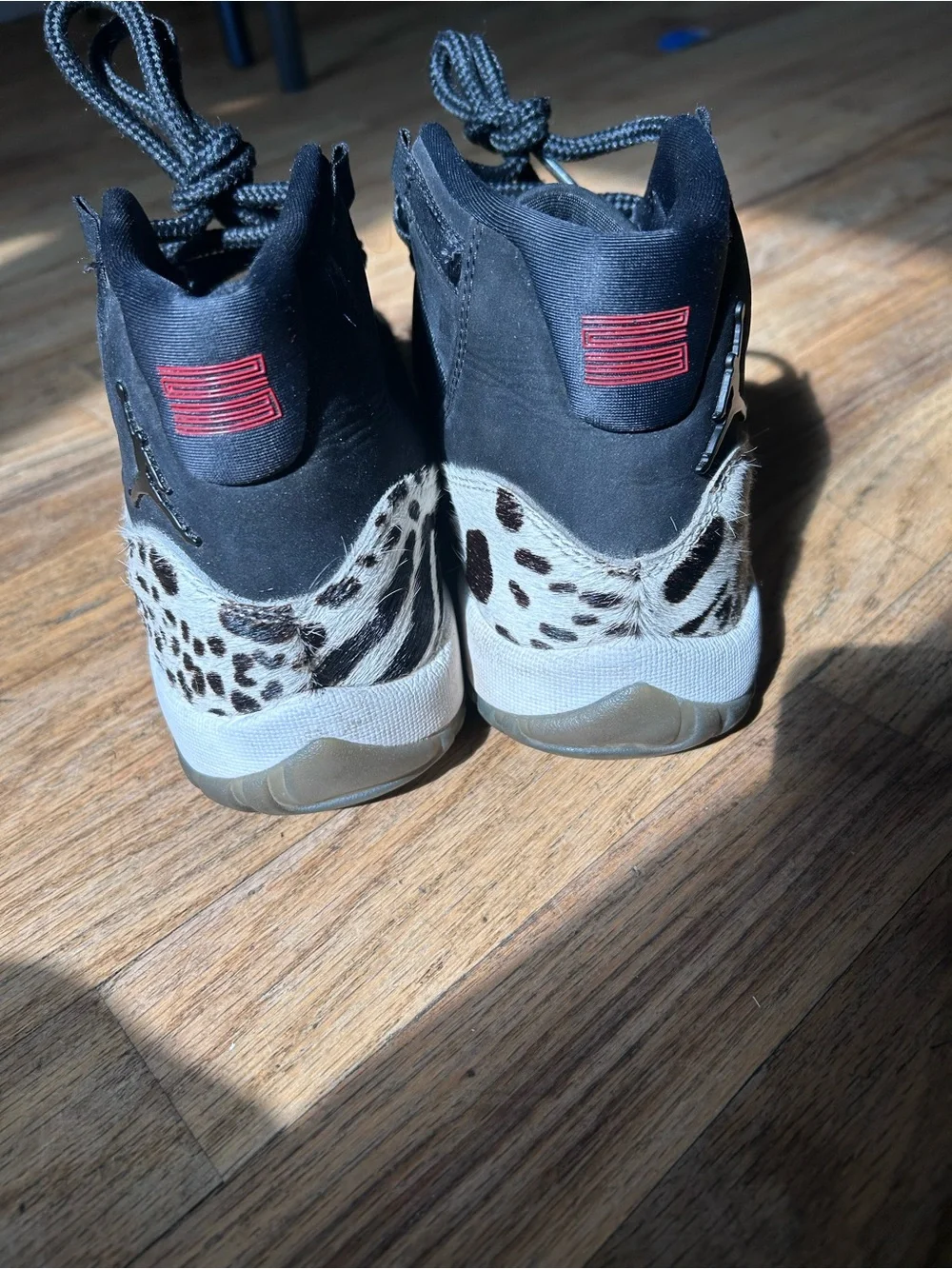 Jordan Men's Black & White Animal Print High-Top Sneakers